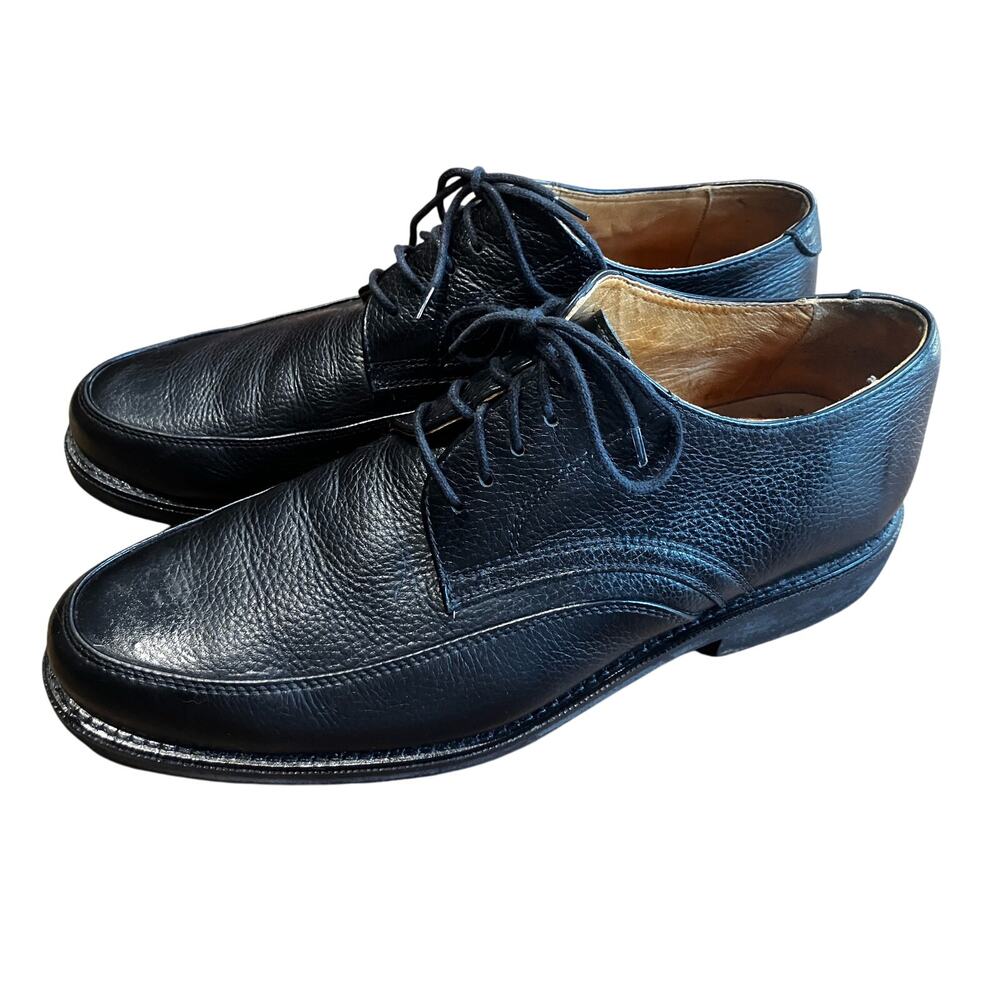 Martin Dingman Classic Richmond Black Leather‎ Shoes 9M Made in Brazil Pebble